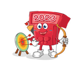 Sticker - new year 2023 native american tribe. cartoon mascot vector