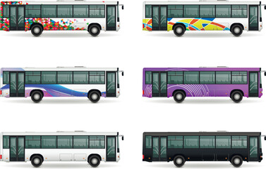 Wall Mural - Municipal Bus Set