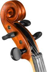 Poster - Detail of a Violin Pegbox, Isolated