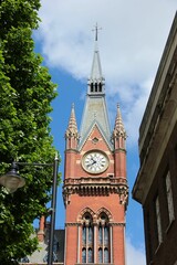 Wall Mural - Vertical shot of the St Pancras Renaissance Hotel clock