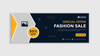 fashion sale social media cover design template