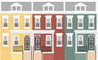 row house vector illustration