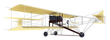Historisches Motorflugzeug Von 1911, Freisteller