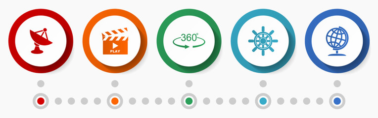 Leinwandbilder - Web and internet vector icon set, flat design buttons, infographic template