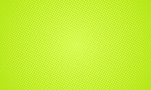 Halftone Light Green Dots On Green Background. Comic Pop Art Style Blank Layout. Template Design For Comic Book, Presentation, Sale Or Web Banner. Vector Illustration