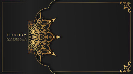 mandala background, dark and gold combination