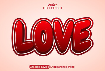 Wall Mural - love text effect with graphic style and editable.