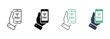 © gentle studio - Hand Hold Smartphone for Payment Money Line and Silhouette Icon Set. Banking Service in Cellphone Pictogram. Contactless Pay Technology in Mobile Phone Symbol Collection. Isolated Vector Illustration