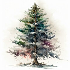 Poster - Watercolor Christmas tree