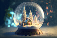 Snow Globe With Winter Village Scene