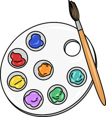 Wall Mural - brush and color class education school clipart