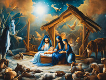 Artistic Concept Illustration Of A Christmas Manger Scene