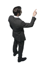 Wall Mural - Corporate businessman pointing or touching