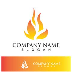 Canvas Print - Fire logo design illustration and fire symbol