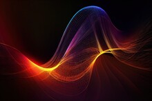 Wave Lines Trails Flowing Dynamic In Diverse Colors Isolated On Black Background. AI Technology, Science, Digital And Communication Concept. 3d Rendering