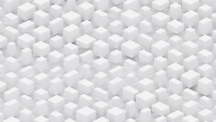 Wall Mural - grey random cuboids abstract geometry 3d background - loop video