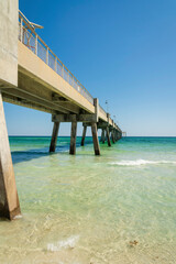 Okaloosa Island Pier view over the calm ocean at Destin, Florida