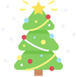 Christmas tree icon, Christmas related vector illustration