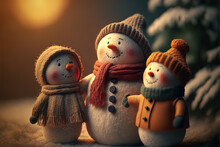 Cute Snowman Puppet  Family