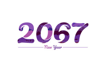 Wall Mural - Modern 2067new year typography design, new year 2067 logo