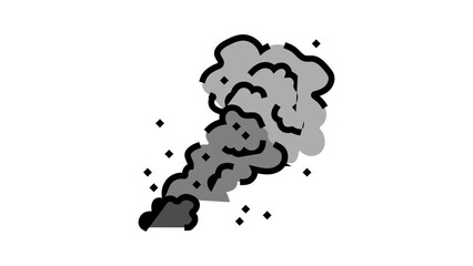 Canvas Print - smoke fire color icon animation