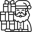 Santa Claus with gift boxs icon, Christmas related vector illustration