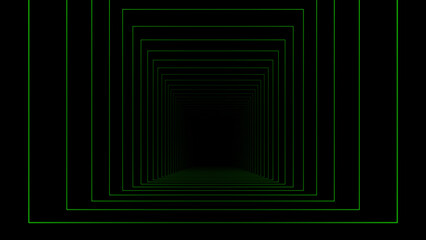Wall Mural - absorption tunnel on a black background. hypnotic abstract illusion. abstract 3d portal. 3d renderin