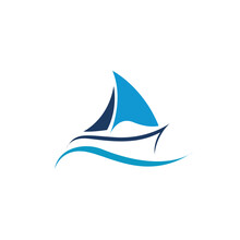 Sailing Ship Boat Vector Logo