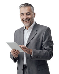 Businessman using a tablet