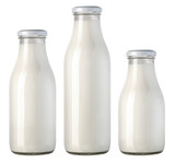 Fresh milk in a glass bottle