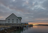 Fototapeta Pomosty - Sunset at the pier in Brønnøysund,Norway,Europe
