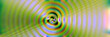 Vivid soft pink green illustration in radial striped vortex, psychedelic disco circle swirl tech. Synth wave. Vapor cyberpunk style retro futurism, web punk, rave DJ techno in reflection disco shape	