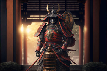 ancient samurai preparing for combat