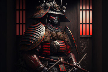 ancient samurai preparing for combat