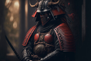 ancient samurai preparing for combat