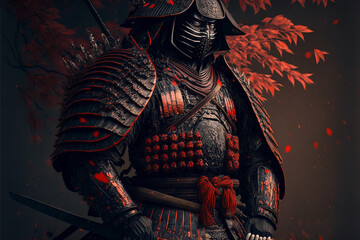 Wall Mural - ancient samurai preparing for combat