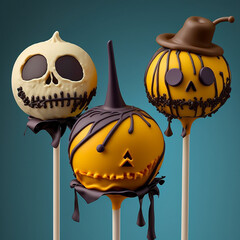 Wall Mural - Ai generated Halloween cake pops. Created using ai generative. 