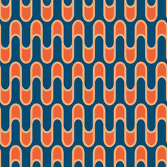 Wall Mural - Retro seamless pattern in the style of the 70s and 60s. Geometric vintage pattern
