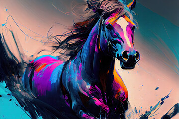 A painting of a horse, Generative AI