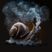 Detailed Portrait Of A Cold Snail Made With Ashes,digital Art,illustration,Design