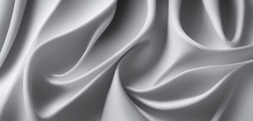 White silk fabric that is smooth with flowing folds, pleats, waves and curves. soft lighting.  eye-catching, elegant Luxurious fabric quality, softness, smoothness, and opulent appearance. 