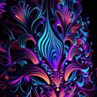 Leinwandbild Motiv Illustration of abstract colorful waves and lines with dark background