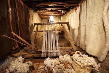 Wall Mural - old traditional crafts in old arab mud house interior- Al Malad heritage Museum - Al Baha , Saudi Arabia