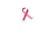 Pink ribbon banner to fight cancer on transparent background