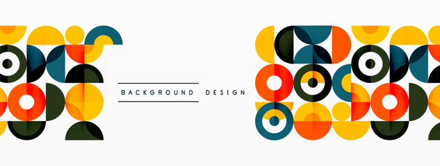 Colorful circle abstract background. Template for wallpaper, banner, presentation, background