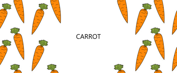 Wall Mural - Carrot background. Beautiful Carrot background with copy space for banner, decoration, packaging etc. Flat colored illustration. vector eps10