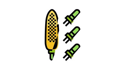 Sticker - holder corn color icon animation