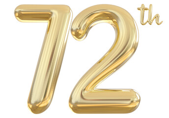 72th anniversary numbers gold celebrate number