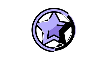 Poster - star game award color icon animation