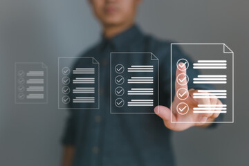 Leinwandbilder - Concept of an online database and document management system. In order to manage files effectively, processes must be automated.